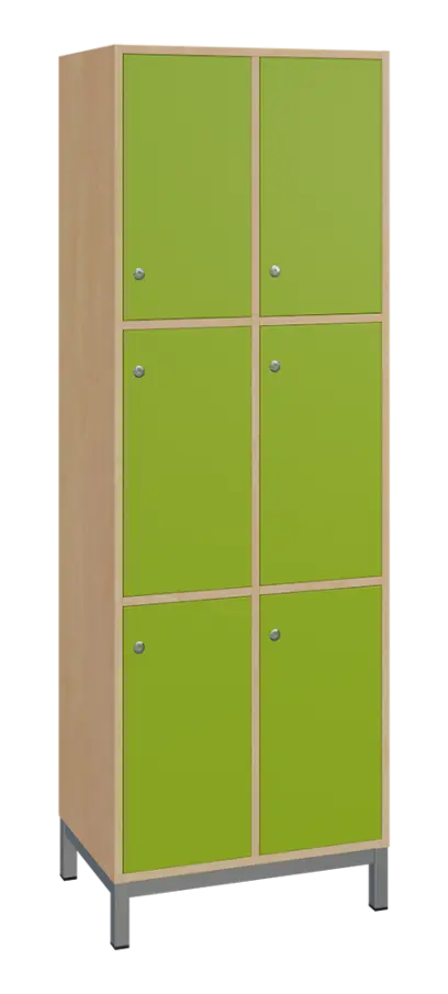 SBS-3322 šatní skříň 6-boxová, 1800x600x400 mm, kovové nohy, korpus bříza irská, dvířka jarní zeleň SBS-3322 šatní skříň 6-boxová, 1800x600x400 mm, kovové nohy, korpus bříza irská, dvířka jarní zeleň